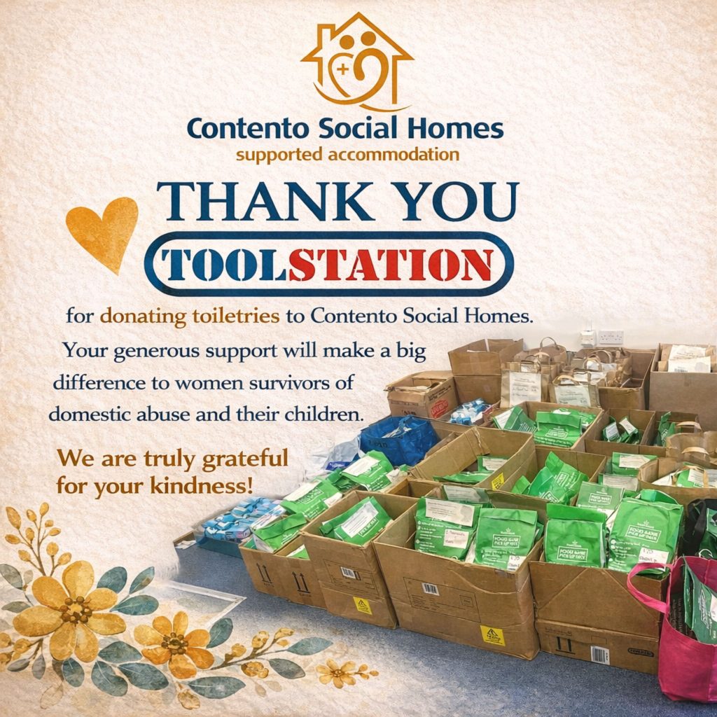 Toolstation toiletries donation supporting women survivors of domestic abuse and their children at Contento Social Homes UK