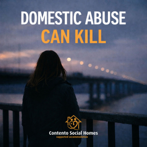 Woman standing alone on bridge at dusk highlighting the impact of domestic abuse and the message that domestic abuse can lead to loss of life